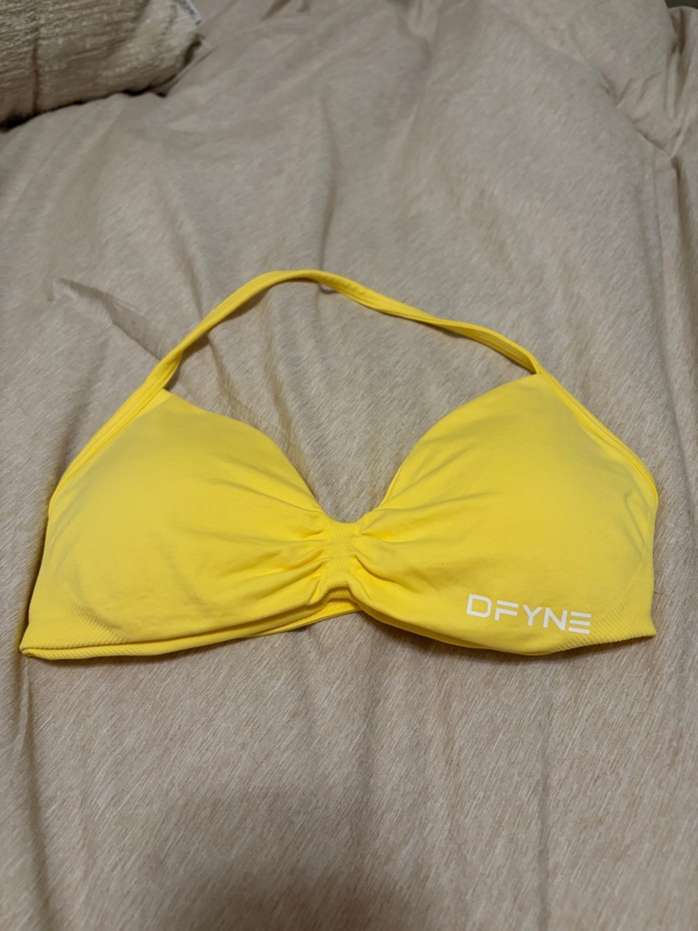 Women's Yellow Dfyne sports bra